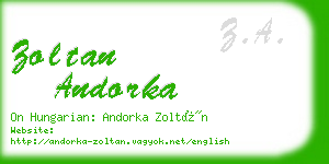 zoltan andorka business card
